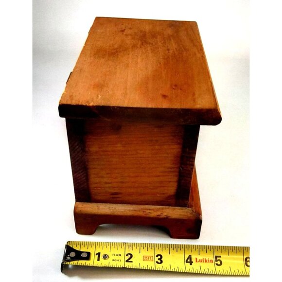 Rustic Wooden Storage Box W/ Heart Decorative Accent Handcrafted Keepsake Chest - Picture 11 of 11